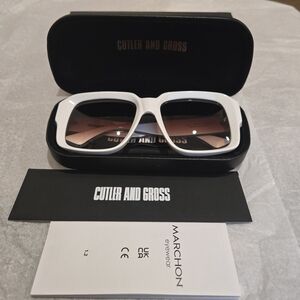 CUTLER AND GROSS UNISEX GRACE WHITE SUNGLASSES. SIZE: 57×18×145 MODEL: CGLE1388